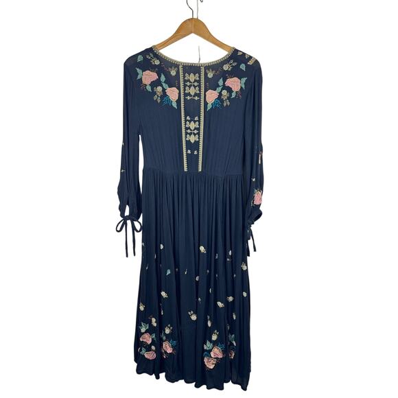 Free People Black Floral Midi Dress - Picture 6 of 9